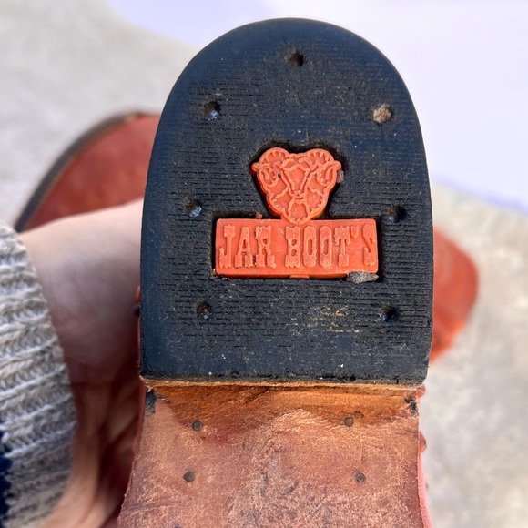 *Jar Boots | Orange Ostrich Leather Western Boot Size 20/13 - Picture 7 of 15